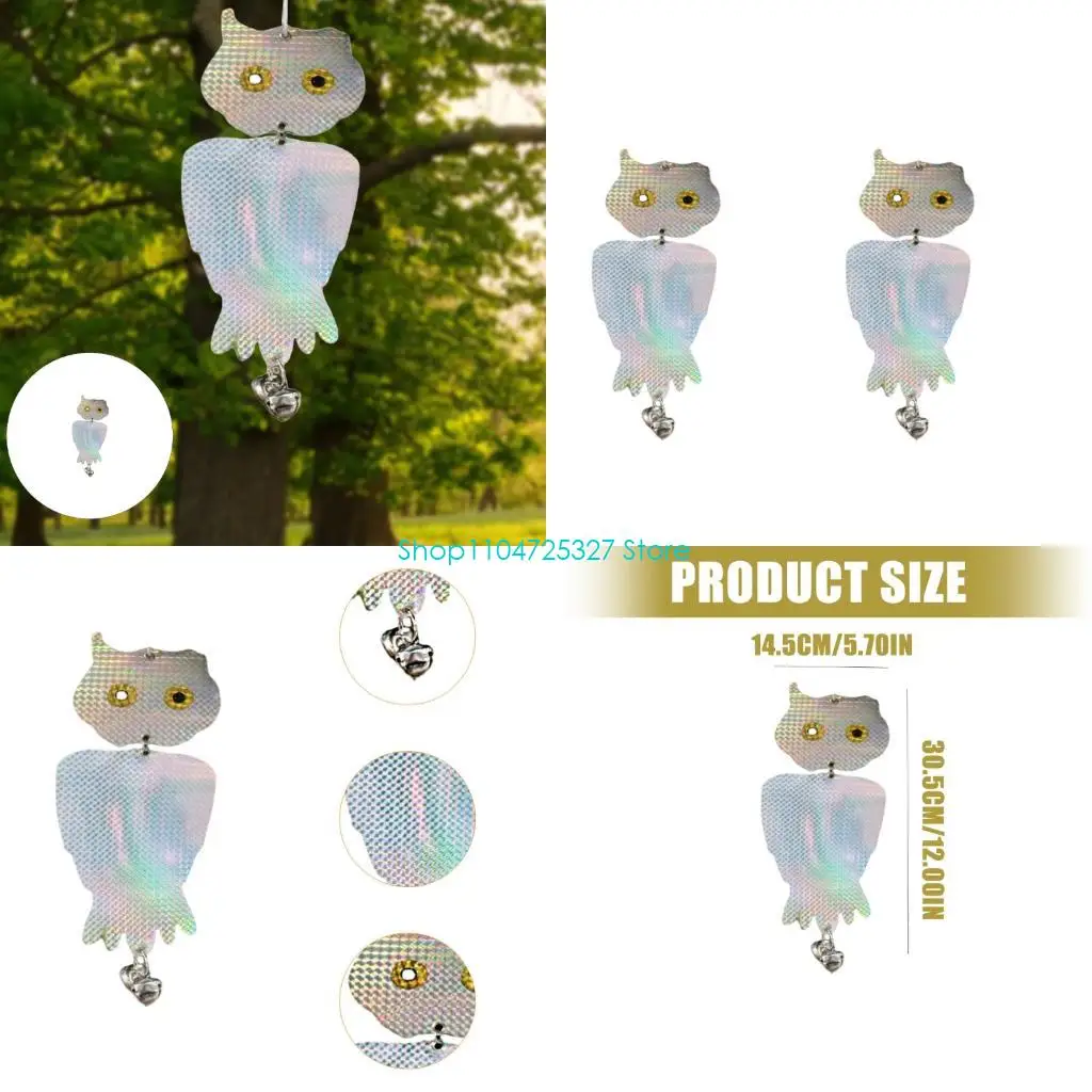 

D8KF Светоотражающее средство для отпугивания птиц в форме совы со светоотражающим кулоном. Простая установка. Уличное Защита от