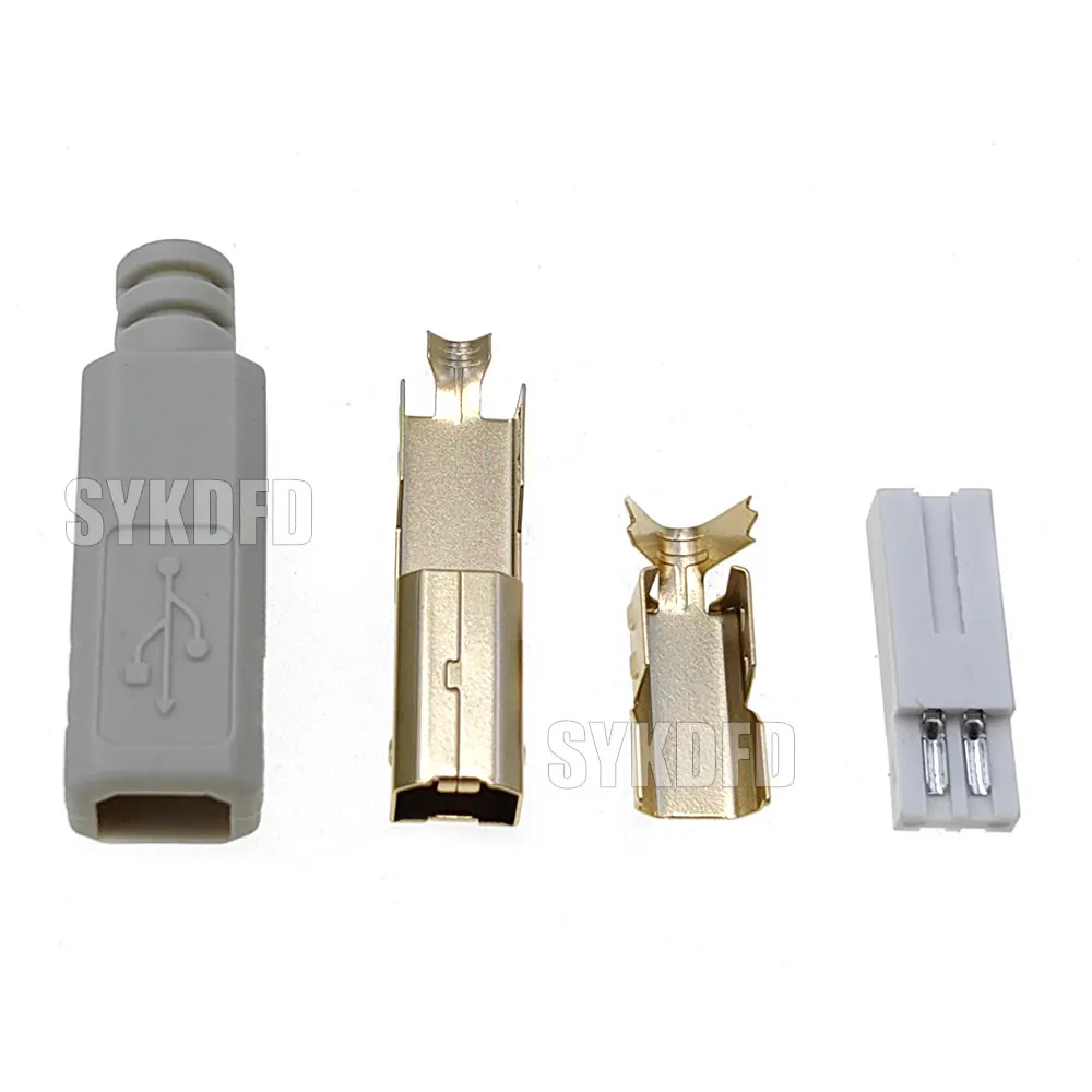 10set Type B Male USB Printer Scanner Extender Adapter Black Data Sync Coupler Converter DIY Repair Free-Welding Connector