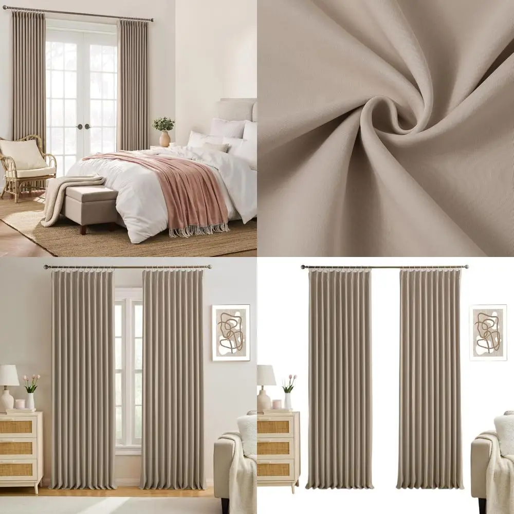 

Плотные шторы тройного переплетения, длина 955, ширина 72, 2 панели цвета хаки, энергосберегающие, дизайн со складками