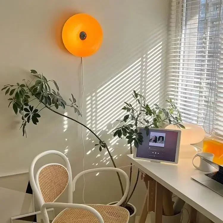 Orange Donut Wall Lamp LED Glass Touch Desk Lamp Nordic Modern Decorative Bedroom Bedside Study Room Decor