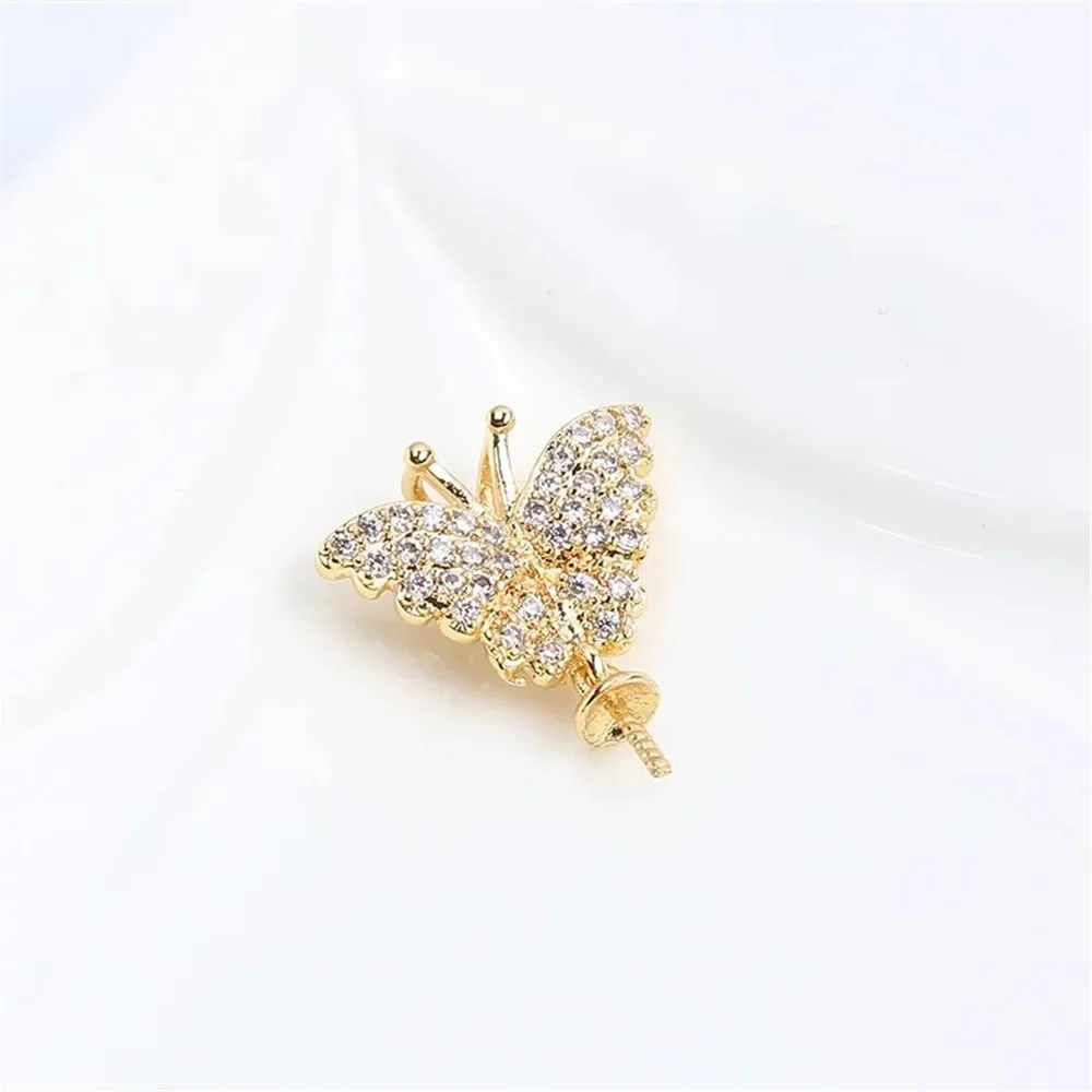 

19 Style Half Hole Eye Pins Beads End Caps Top Drilled Pendant Bails Connector For DIY Jewelry Accessories No Pearl No Chain