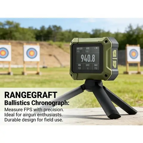 Rangecraft Velocity Pro Radar Chronograph w/ 2.4" Display, Bluetooth Connectivity with App for Real-Time Projectile Speed