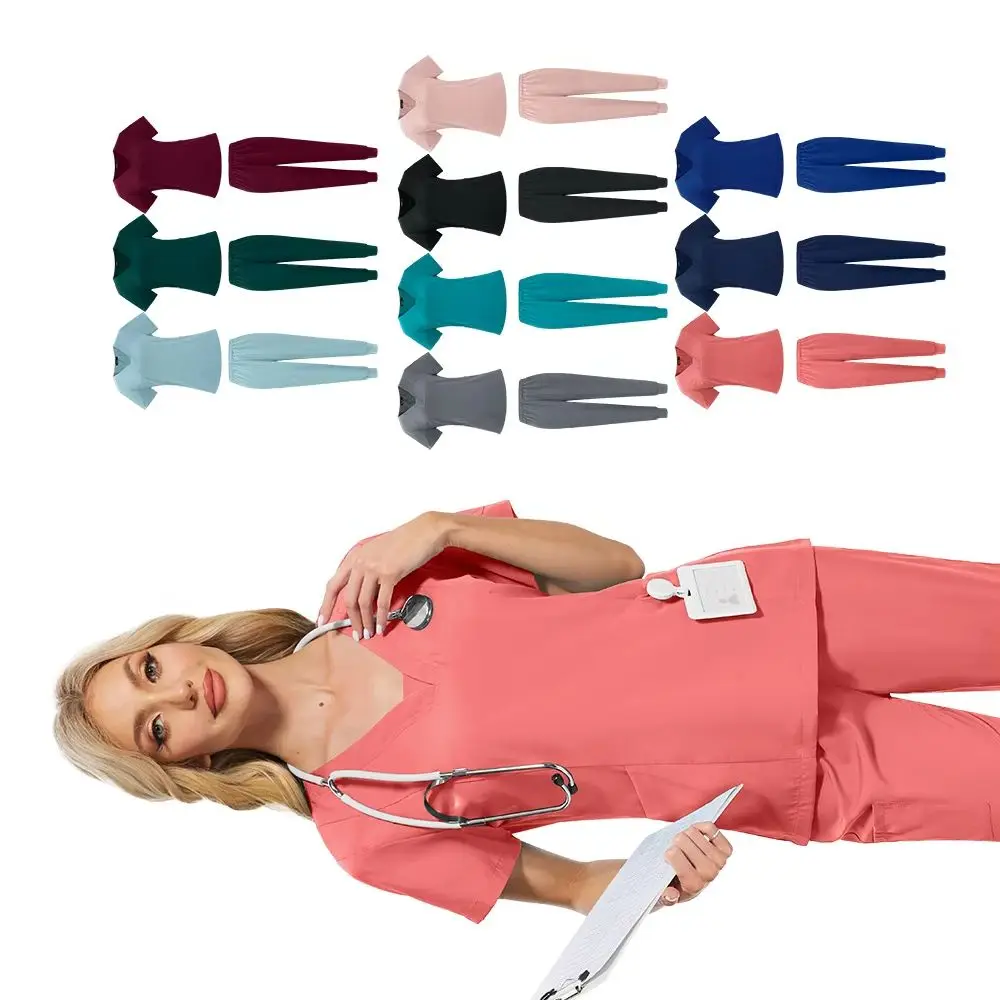 conjunto-de-uniformes-cirurgicos-femininos-scrubs-medicos-para-enfermeiras-saloes-de-beleza-clinicas-e-spas-blusa-e-calca-para-profissionais-de-saude