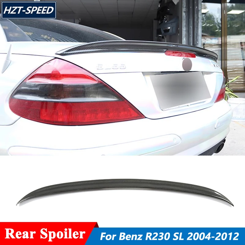 R230 AMG Style Carbon Fiber Back Rear Spoiler Trunk Wing For Mercedes-Benz SL350 SL500 SL55 SL63 2004-2012