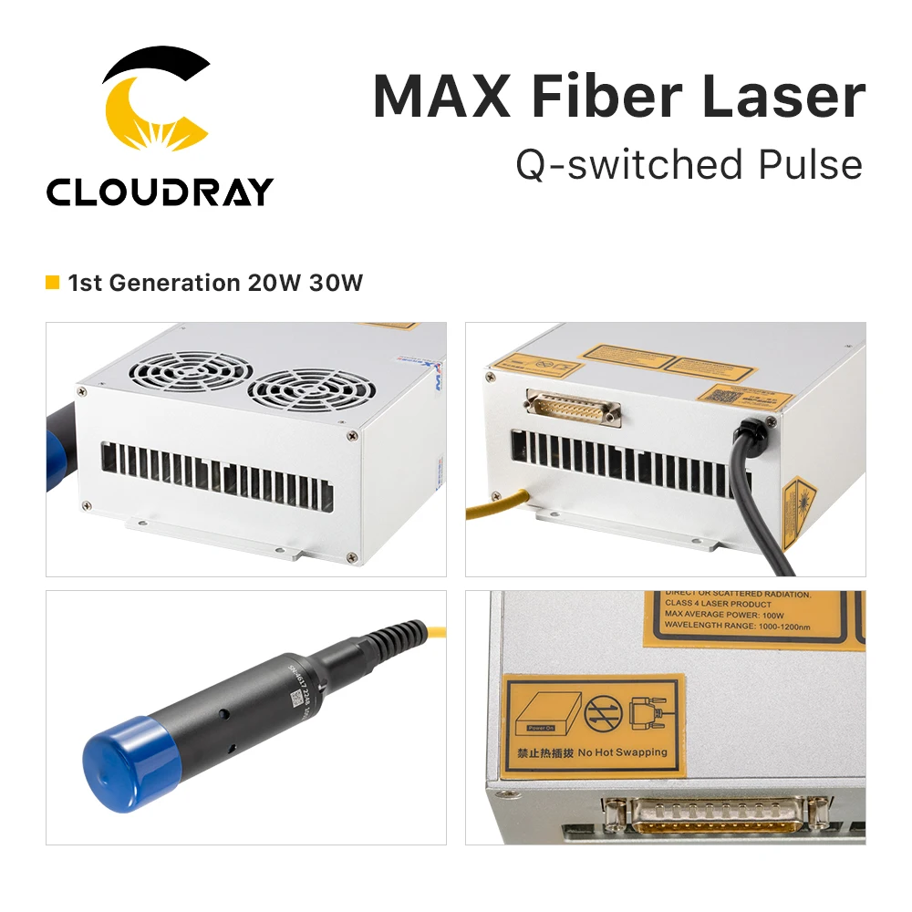 Cloudray MAX MFPN-20M/30M Fiber Laser Q-switched Pulse 1064nm Fiber Laser Source for Laser Marking Machine