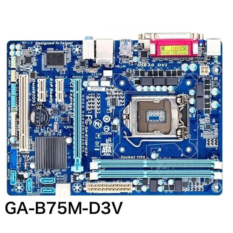 For Gigabyte GA-B75M-D3V Desktop Motherboard B75 B75M D3V LGA 1155 DDR3 Mainboard 100% Tested OK Fully Work Free Shipping