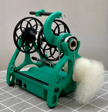 Adjustable Speed Display Mini Electric Spinning Wheel, Wool Fiber Cotton Yarn Twist