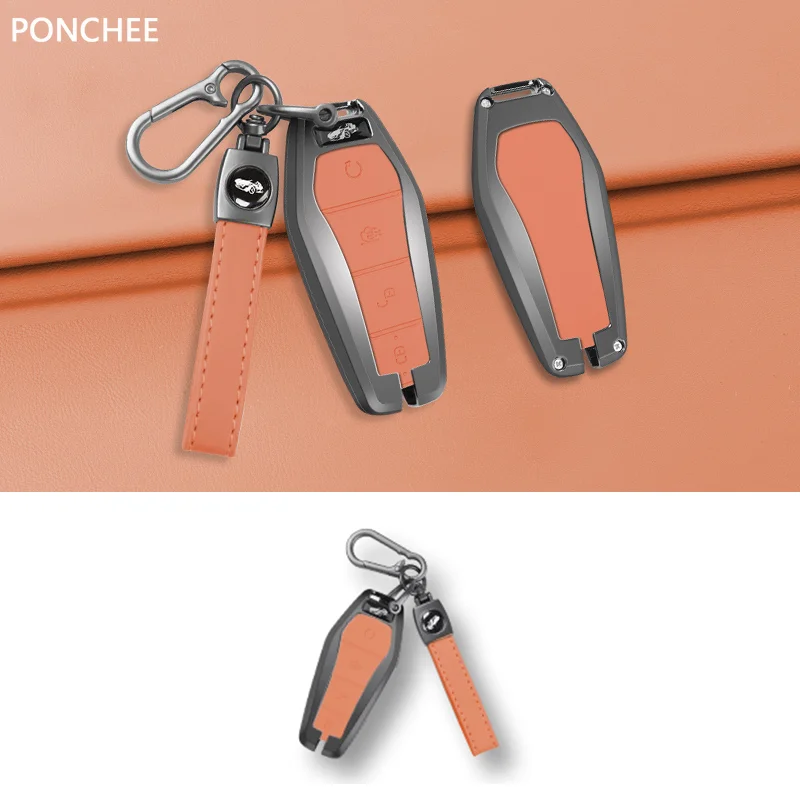 

For BYD Sealion 7 2024 Original Car Color Alloy Key Holder Key Case and Buckle High-end Decoration Car Decoration Supplies