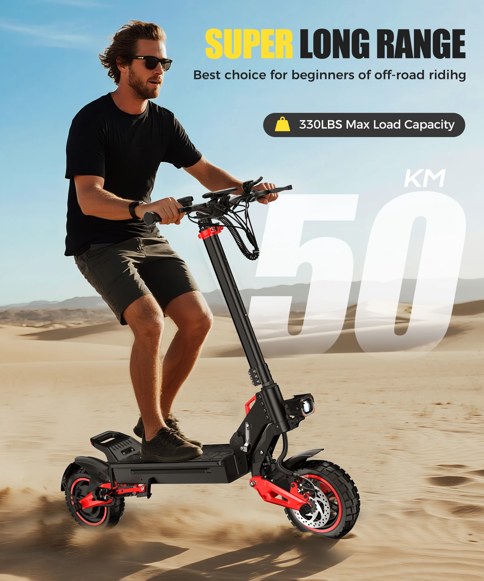 FREEBOY J15MAX Elektroroller für Erwachsene 48V18Ah Akku E-Scooter 10-Zoll Offroad-Reifen Faltbarer Allterrain-E-Scooter – Detail 4