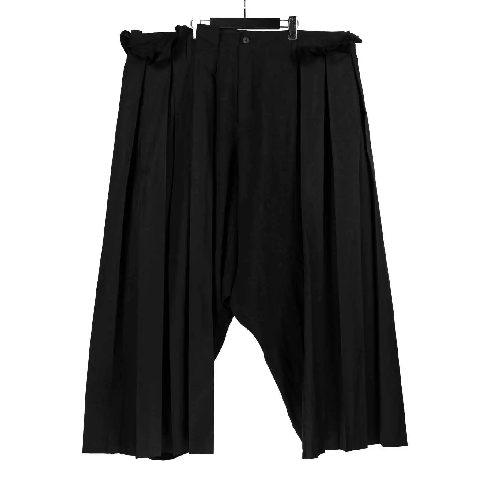 

TOP-YAMOTO японский оригинальный дизайн с высокой талией, свободные прямые широкие брюки с широкими штанинами, повседневные мужские брюки с подвеской