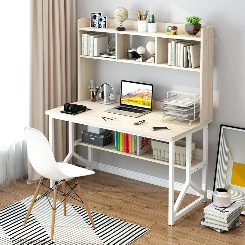 

Computer Desktop Desk Bookshelf Combination Household Simple Bedroom Junior High School Student Rental Room Office Writing Desk