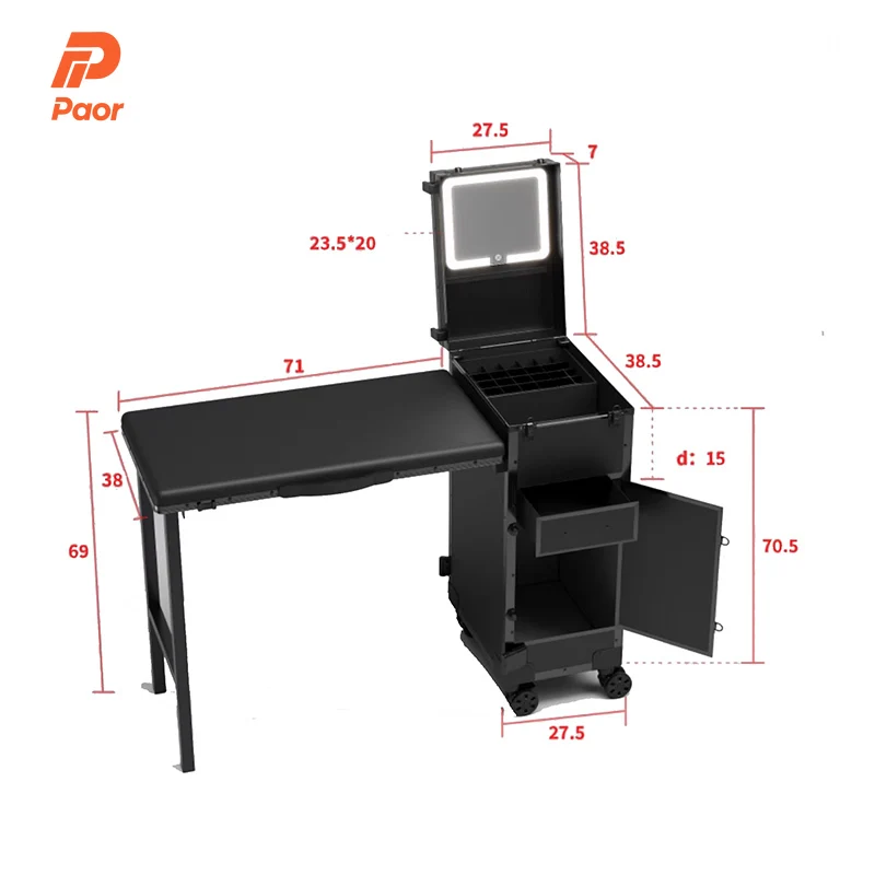 Foldable Storage Nail Table Multifunctional Modern Large Capacity Design Manicure Tables Simple Rustic Mesa Plegable Furniture