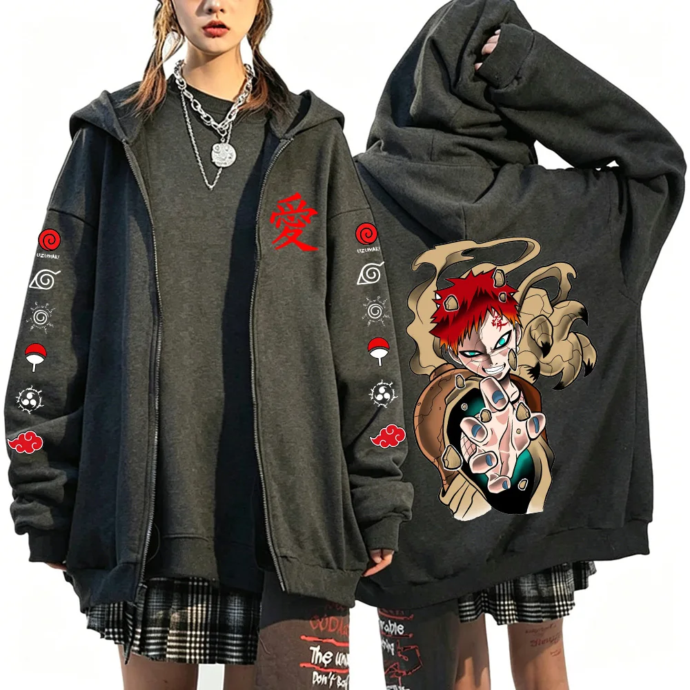 Gaara Naruto Anime 2026 neue Frühlings- und Herbstmode Harajuku Herren-Trend Y2K lässige Sportbekleidung Damen-Paar-Stil Mantel