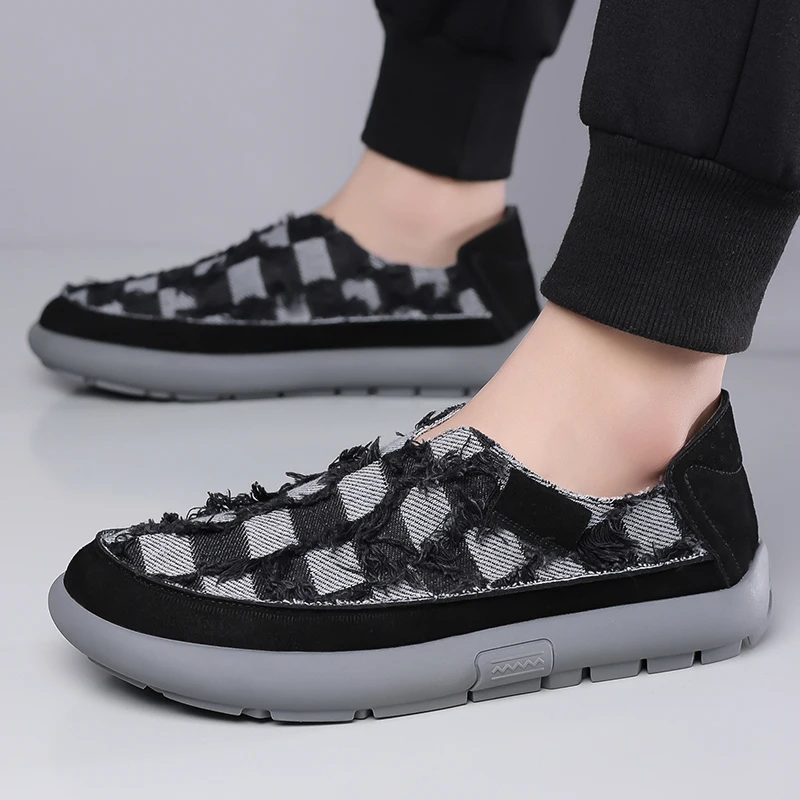 

Mens Casual Shoes Summer Lightweight Comfortable Slip on Walking Sneakers Street Fashion Thick Soles Lazy Board Shoes Youth