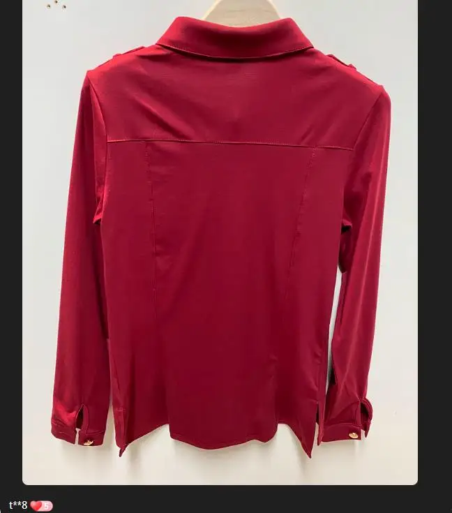 Spring Long Sleeve Turn Down Collar epaulet Cotton Shirts Women Button Cotton Blouses Women epaulet Cotton Tops