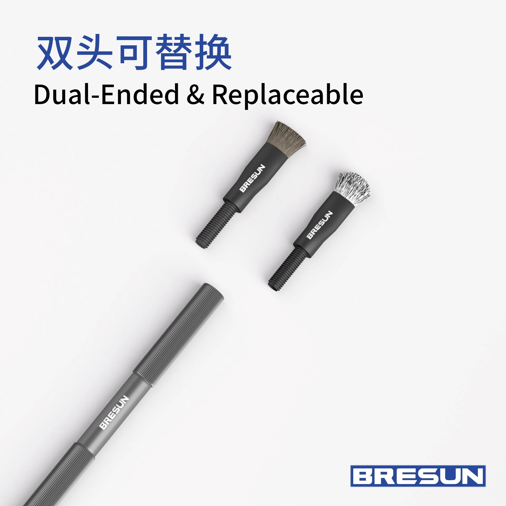 Bresun Doppelborsten-Drahtbürste mit ESD-Schutz für PCB-Reparatur, Reinigung und Staubentfernung, Werkzeugset für Handy-Reparaturen – Detail 3