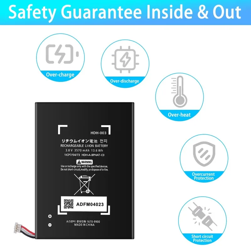 HDH-003 3.8V 3570mAh Li-ion Battery Replacement For Nintendo Switch Lite Internal Rechargeable Batteries Pack