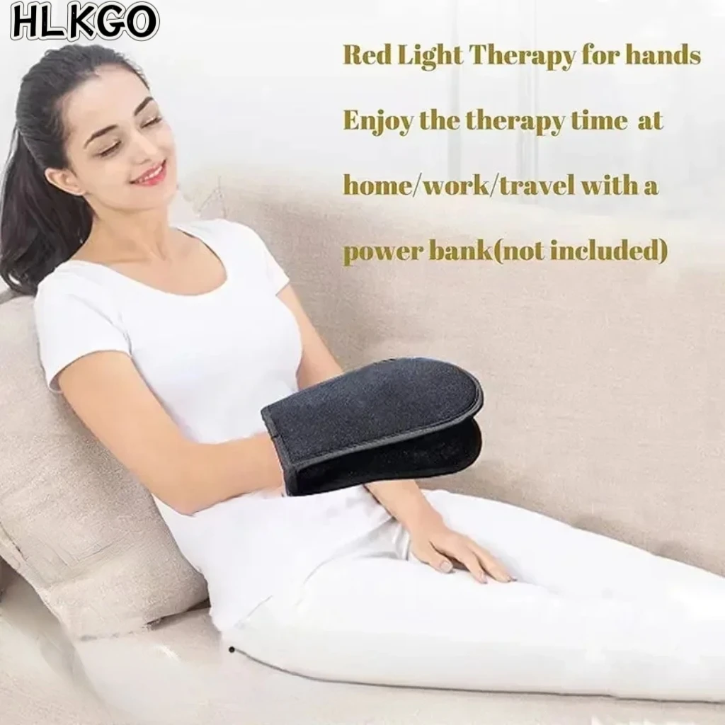 

HLKGO 660nm 850nm LED Infrared Red Light Therapy Gloves for Wrist Fingers Hand Pain Relief and Recovery