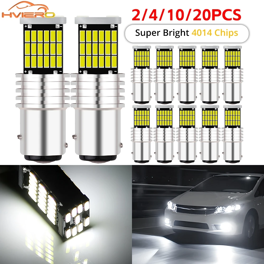 

2/4/10/20PCS Canbus Trunk Parking Lights Car Tail Reverse Brake Bulbs T15 1156 1157 W16W 45SMD 4014 White LED Turn Signal Lamp