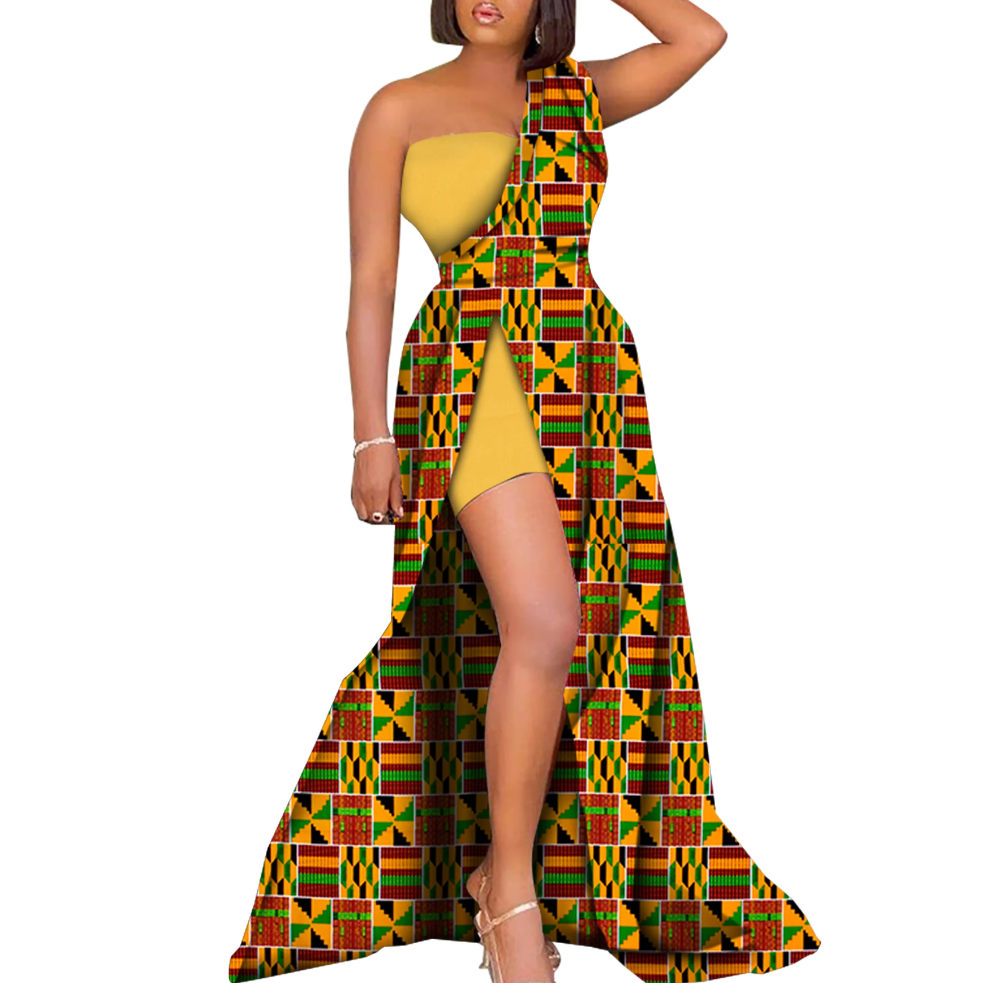 Vestidos africanos para mujer, vestido estampado africano Sexy para fiesta/noche, ropa tradicional africana para mujer WY722