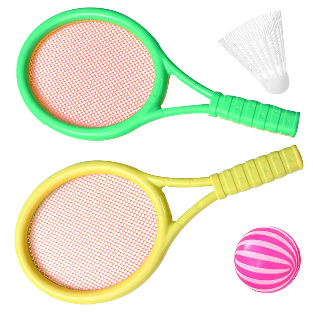 1Set Childrens Tennis Racket Set Safe Premium Plastic for Parent-Child Play Kindergarten Sports Learning Gift Festival Fun
