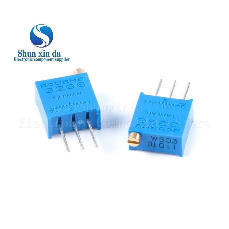 10PCS 3296 3296X 102 103 1K 2K 5K 10K 20K 50K 100K 200K 500K 1M 100R 200R 500 옴 전위차계 저항ohm Trimpot 트리머