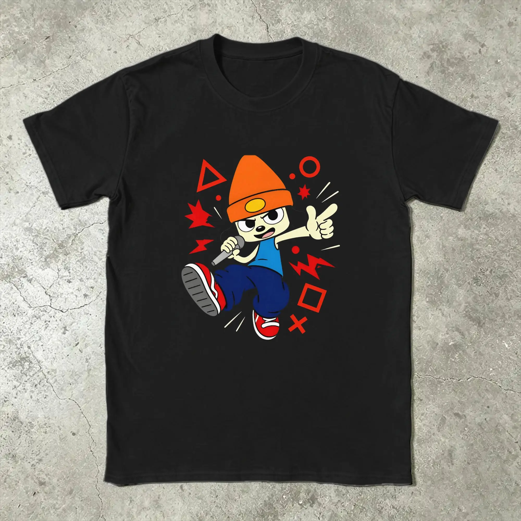 PA-PaRappa The Rapper Game T Shirts Men Cotton Novelty T-Shirts Crewneck  Tees Short Sleeve Tops Printing