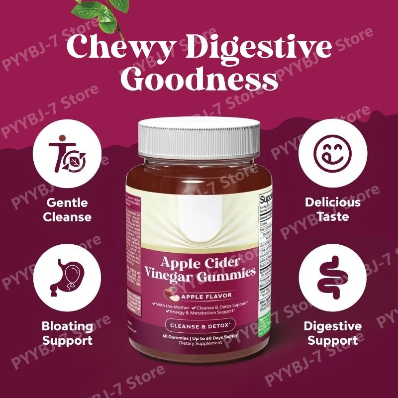 Apple Cider Vinegar Gummies Cleanse Detox Gummies for Weight Loss Gut Health Bloating Metabolism Energy Support with Vitamin