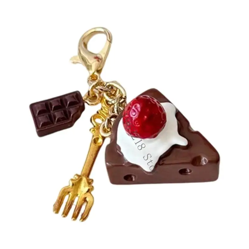 راتنج لطيف محاكاة الهاتف الغذائي سحر مفتاح القهوة القهوة قلادة الأكياس الإبداعية الملحق #4