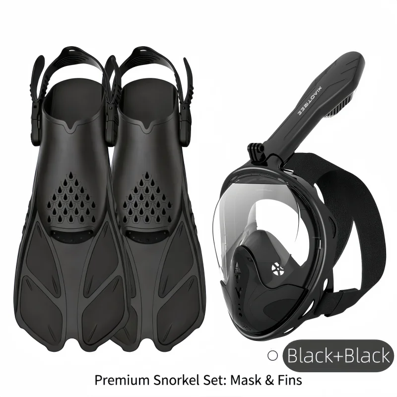 xiaotree-two-piece-snorkeling-gear-a-snorkeling-mask-and-finsadjustable-finsbreathing-masksafe-waterproof-swimming-equipment
