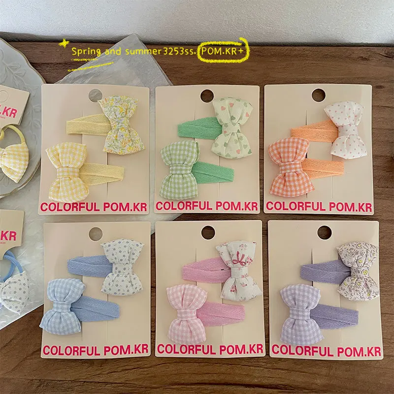 

Snap Hair Clips for Baby Cute Sweet Fabric Bow Floral Bangs Clips Pair Non Slip Lightweight Daily Hair Accessories