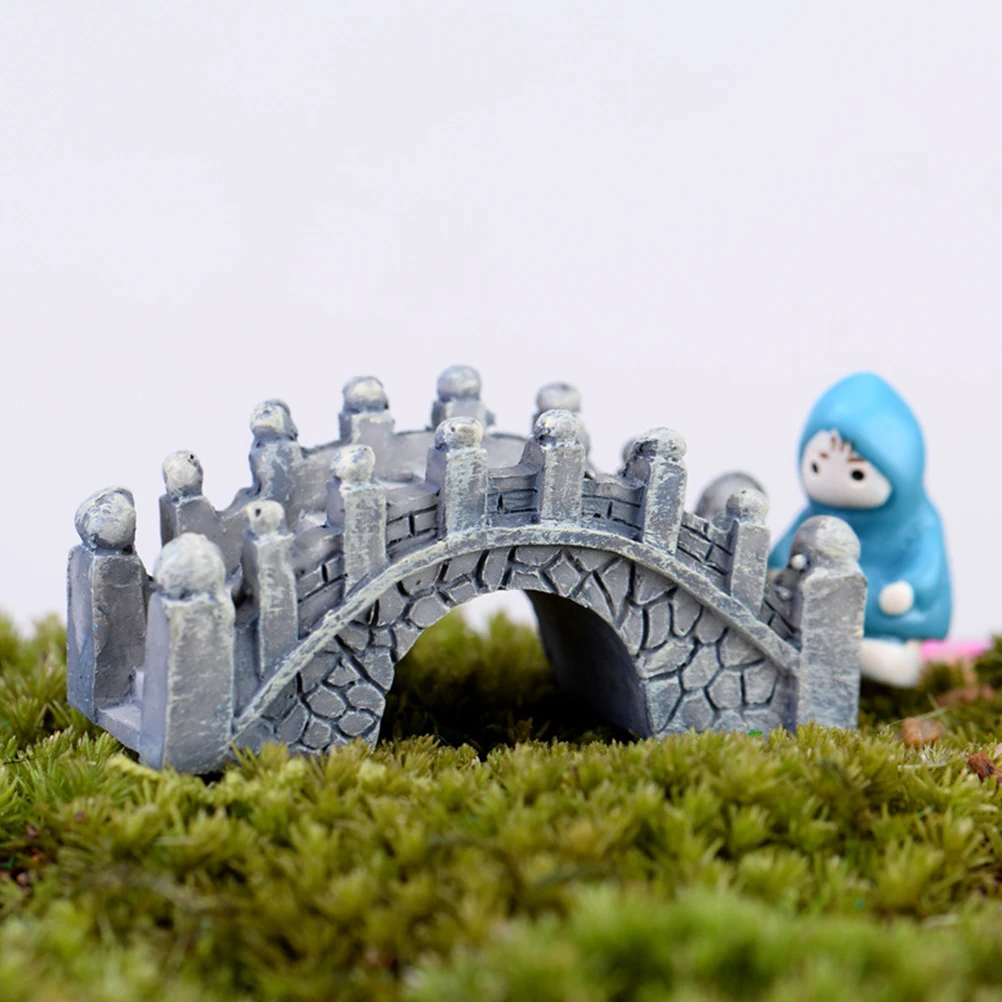 

Palace Style Resin Miniature Bridge Micro Garden Decor for Terrarium Plant Pot Desktop Landscaping Idea Durable Waterproof