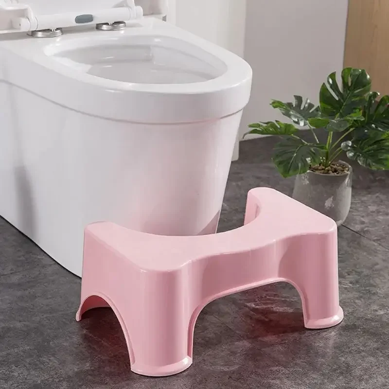 Plastic Squatting Stool, Toilet Stool, Convenient and Compact, Bathroom Toilet Step Stool for Kids Adults, 17cm height