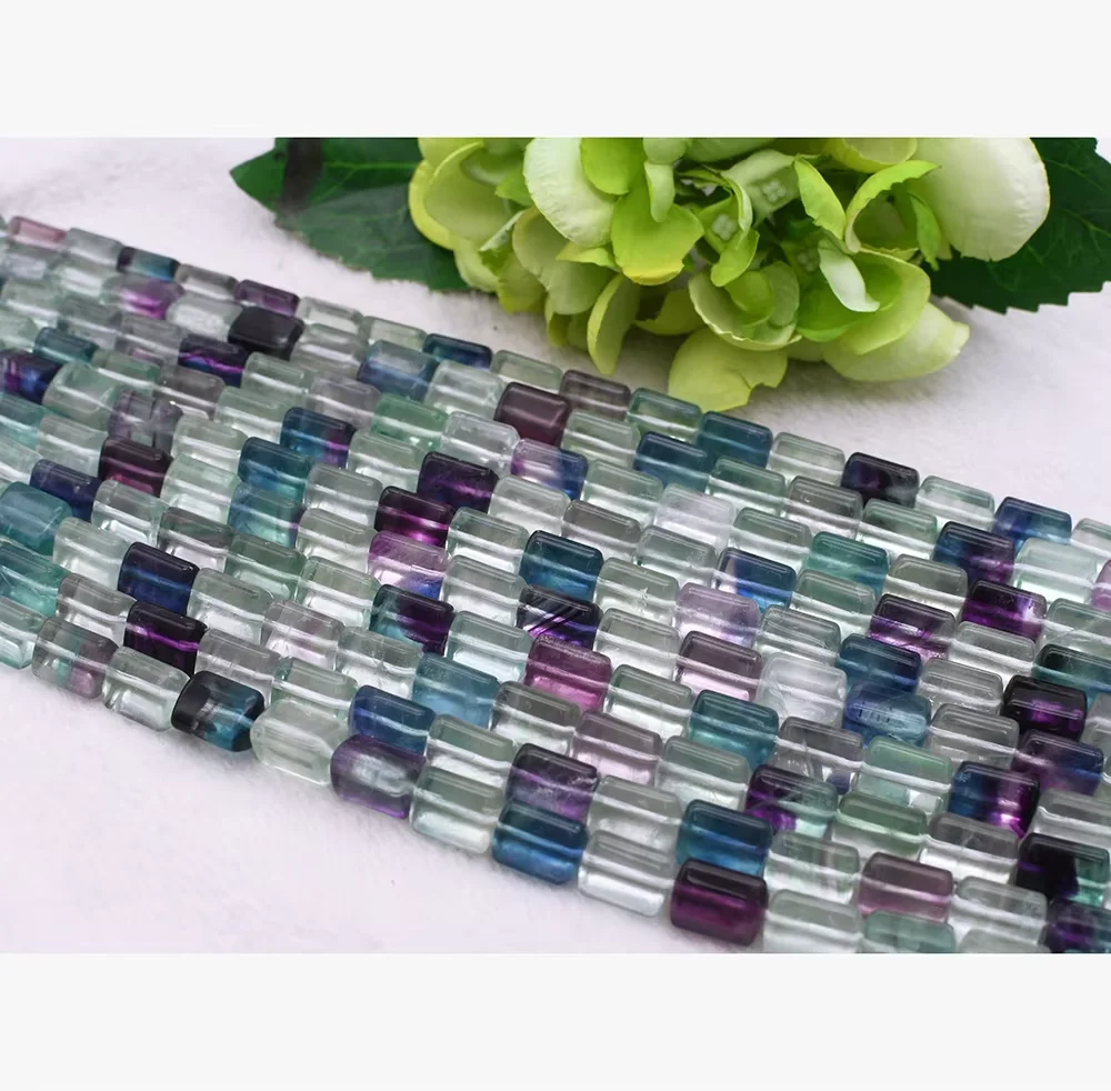 10X14mm Natural stone Colorful Fluorite Faceted Oval Loose Bead 15.5