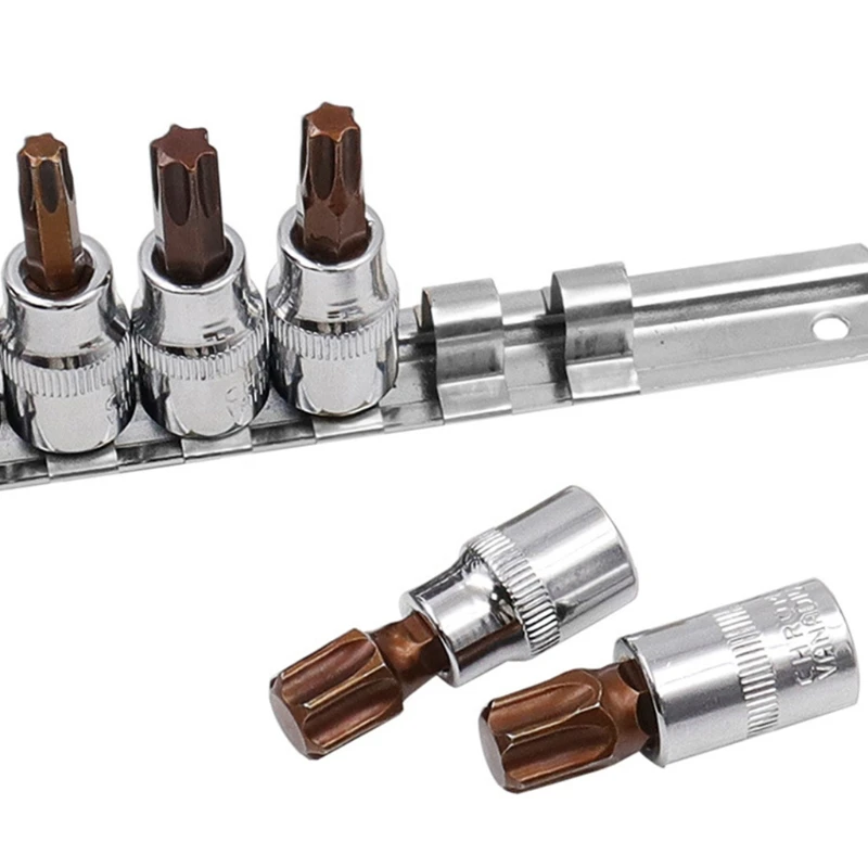 3/8" 1/4" Star Hexagonal Torx Bit Socket Vanadium Steel Wrenches Nut Driver Drill Bit Sleeve Tools 11Pcs