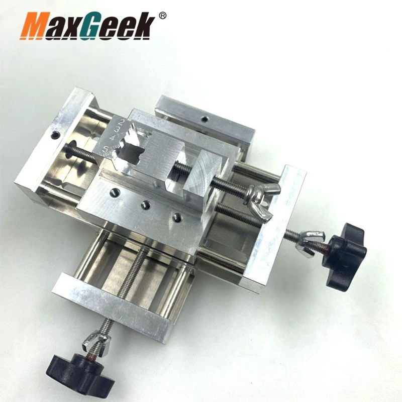 Maxgeek Precision Cross Mini Manual Sliding Table Linear Rail X/Y Axis Platform + A Clamp for Digital Control CNC Processing