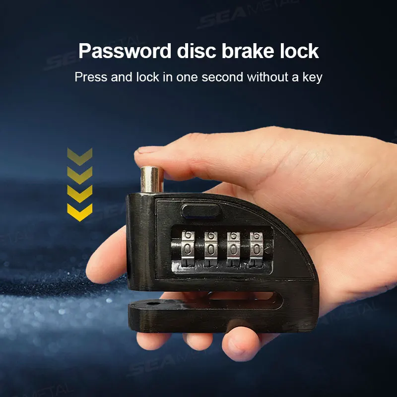 SEAMETAL Motorcycle Password Disc Brake Lock Anti-pry Disc Lock Waterproof Rust-proof Electric Bike Anti-theft Lock Accessories view 3