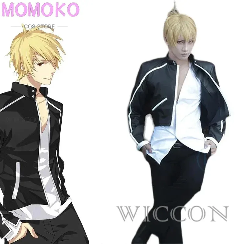 A888Anime Game Fate/stay Night Fate/Grand Order Gilgamesh Kostum Cosplay Wig Raja Girugamesshu Seragam Kasual Pria CarnivB666@！