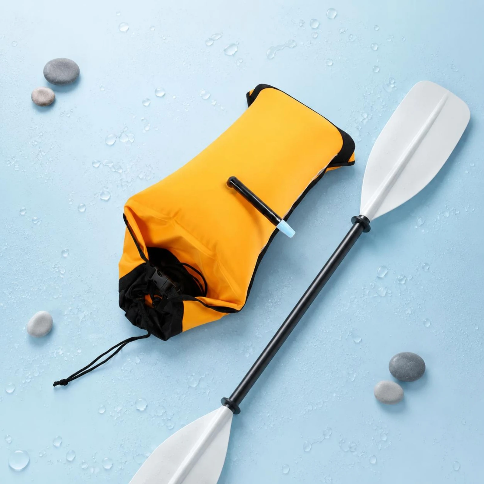 

Kayak Paddle Buoyancy Bag Buoyant Inflatable Paddle Buoyancy Water Sports Gear Wear-Resistant Nylon Bright Yellow for Canoeists