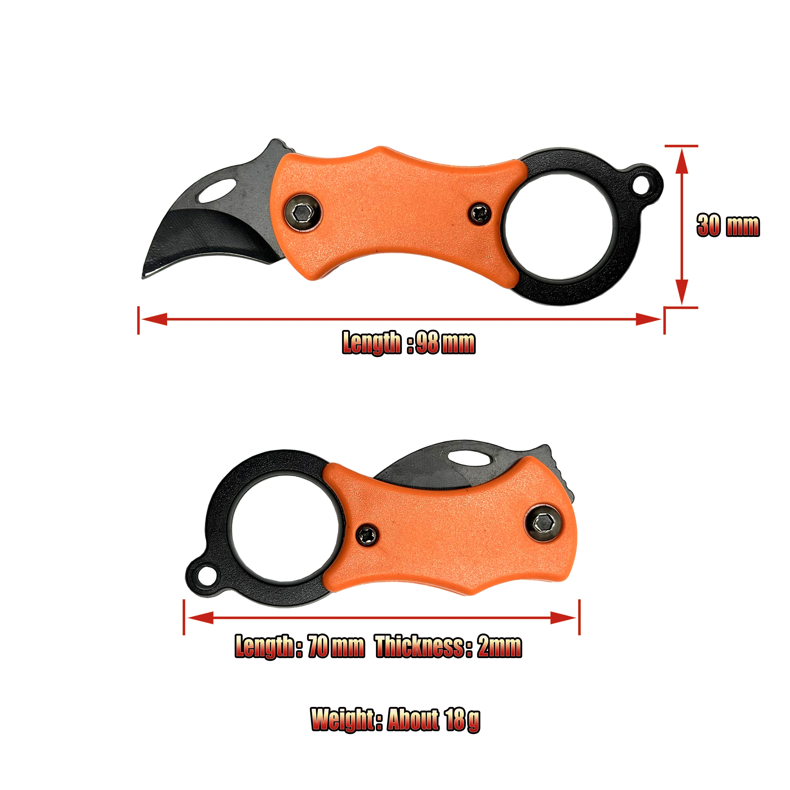 Mini folding knife Portable pocket knife Camping Food Processed food Outdoor EDC device keychain - Detail 1