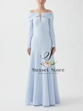 

Customized Beading Pleat A-line Off-the-shoulder Long Dresses Bespoke Occasion Evening Formal Elegant High Quality