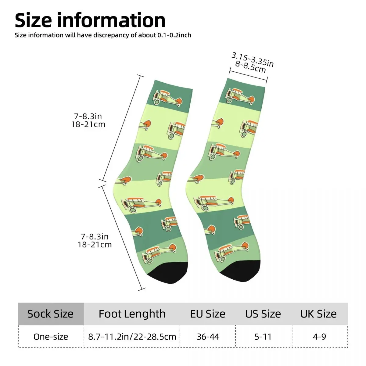 Happy Retro Cute Airplane Crazy Men's Socks Unisex Street Style Pattern Printed Novelty Crew Sock Boys Gift