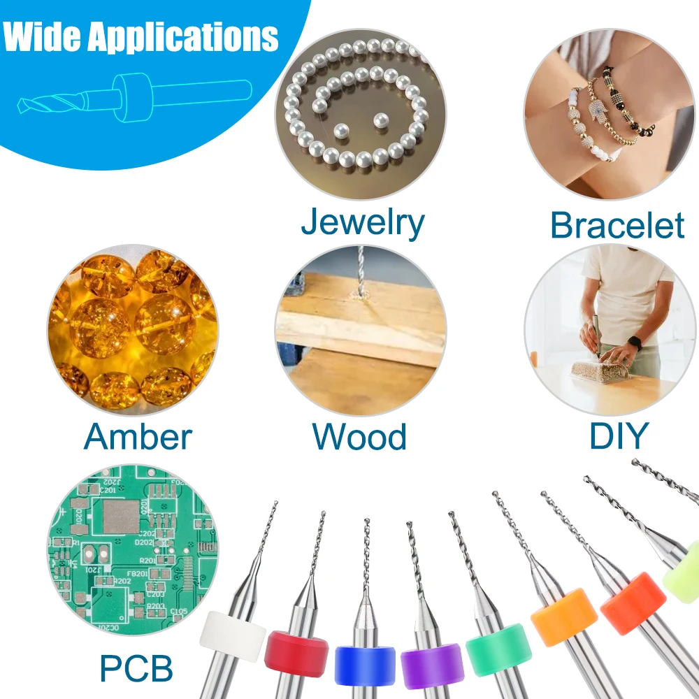 XCAN 0.1mm-2.0mm Import Carbide PCB Drill Bits Print Circuit Board Mini CNC Drilling Bit Set