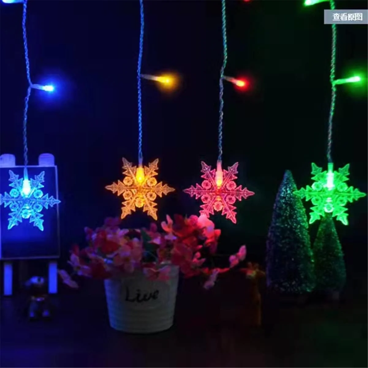 LED ندفة الثلج الستار ضوء عيد الميلاد ، جليد ، الجنية سلسلة أضواء ، في الهواء الطلق جارلاند ، حفلة منزلية ، حديقة ، السنة الجديدة الديكور ، 8 طرق