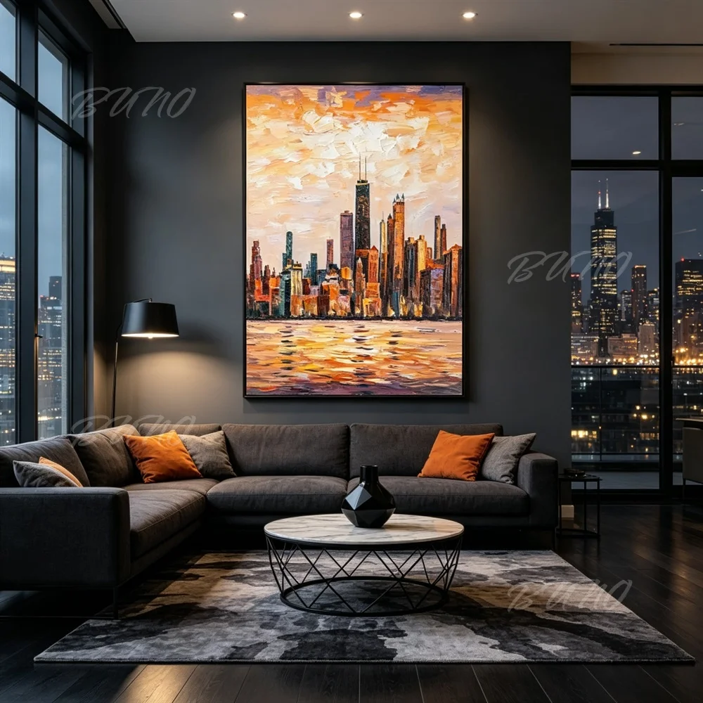 100% Hand Painted Original Abstract Oil Painting Vintage Elegant Woman With Hat Wall Art For Home Living Room Bedroom Decor
