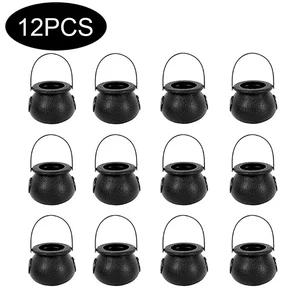 Halloween Hexendekoration, Mini -Plastik -Black -Hexen, Süßigkeitenkorb, Trick oder behandelnden Eimer 6 Hauptverkäufe Halloween -Kessel - №3