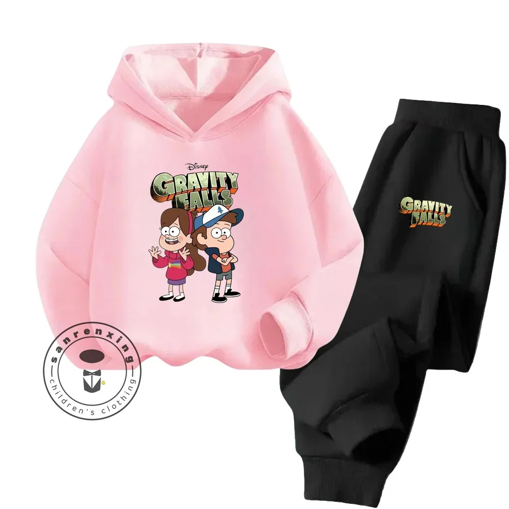 Disney Gravity Falls Fashion hoodie + Pants Tracksuit Boys Girls Casual Elastic Tracksuit Kids clothing set Kids Fall Spring