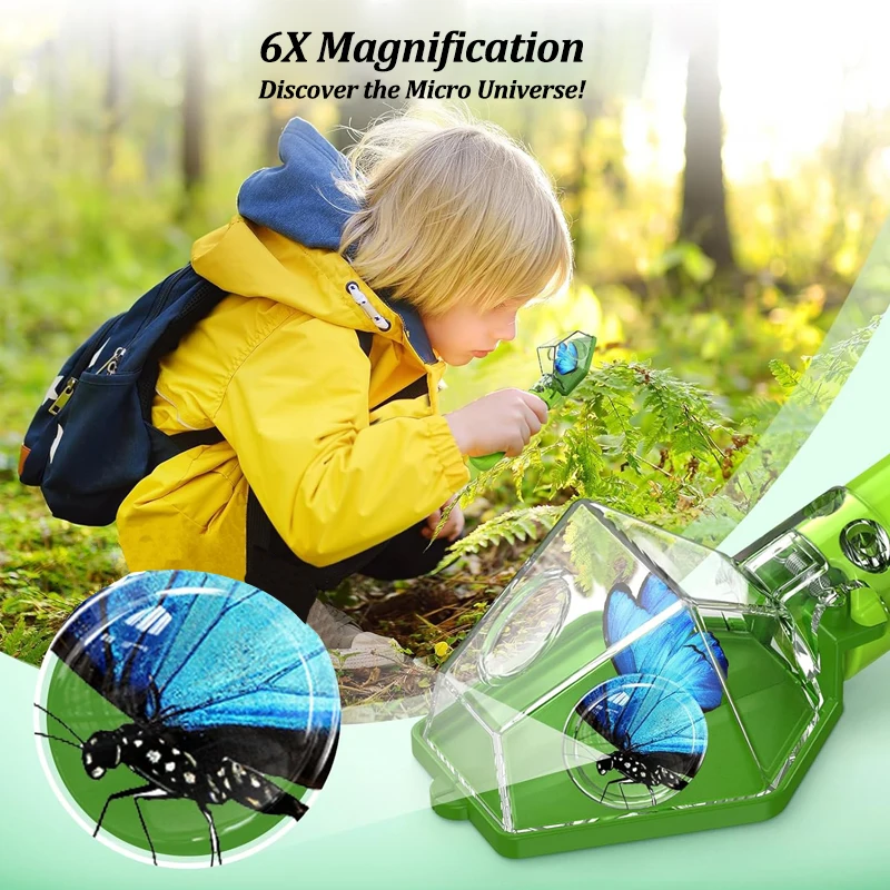 Portable Insect Catcher With 6X Magnifying Outdoor Exploration Display Observer Box Multifunctional Kids Bug Catcher Insect Trap