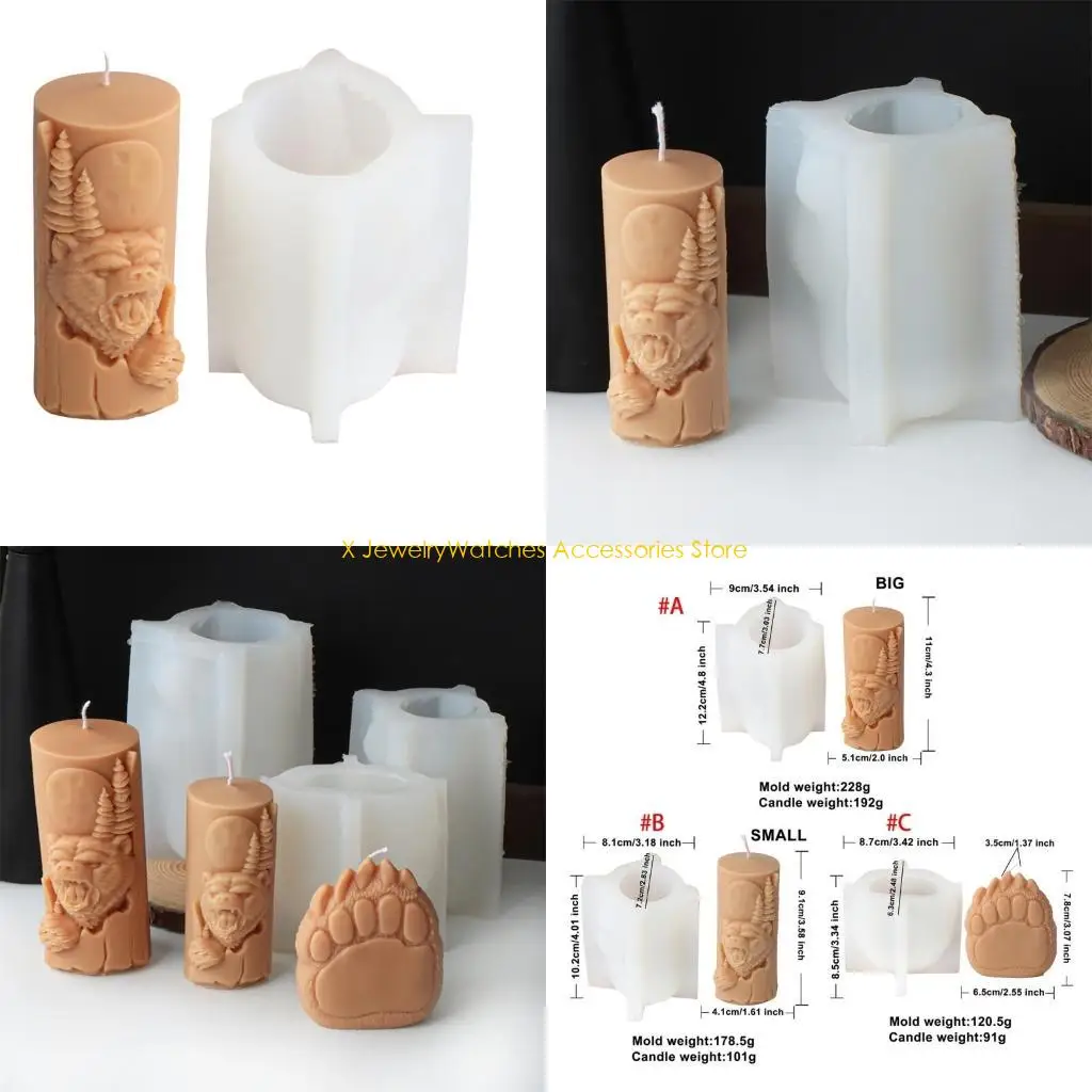 

31KD Silicone Molds Crafting Molds Bear Theme Silicone Texture Ornament Moulds Gift for Craft Enthusiasts