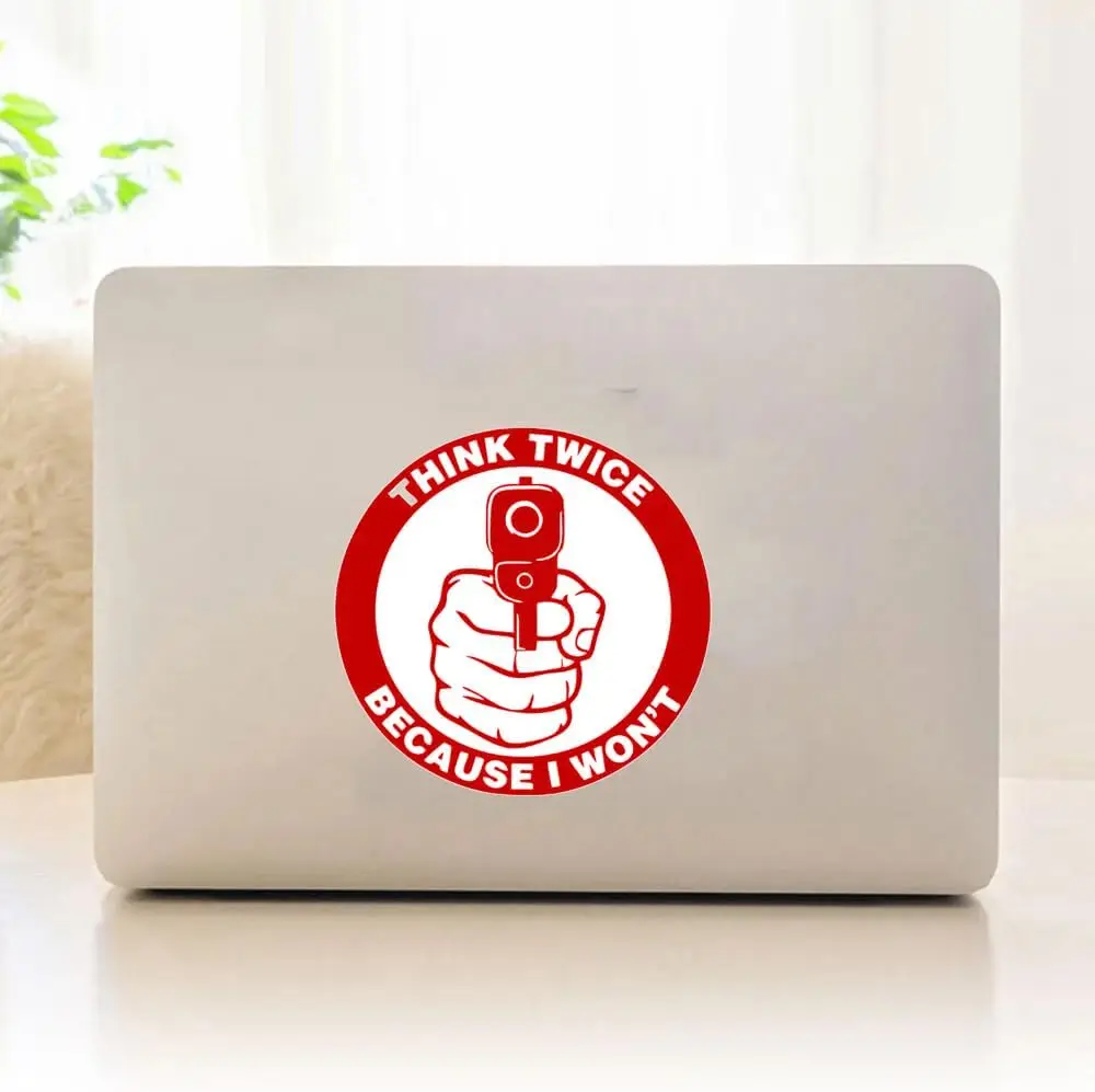 قطعة واحدة من ملصقات الفينيل لأنني لا أعرف مرتين، ملصقات تحذيرية ممتعة، موضوع الرسوم المتحركة ذو الياقة الزرقاء